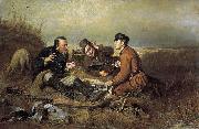 Vasily Perov The Hunters at Rest oil on canvas